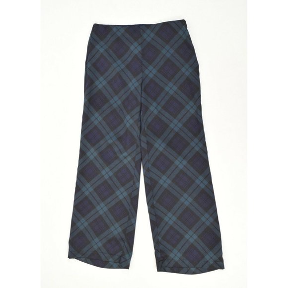 ❌SOLD❌Ralph Lauren Dark Plaid Silky Wide-Leg Pants - Picture 1 of 4